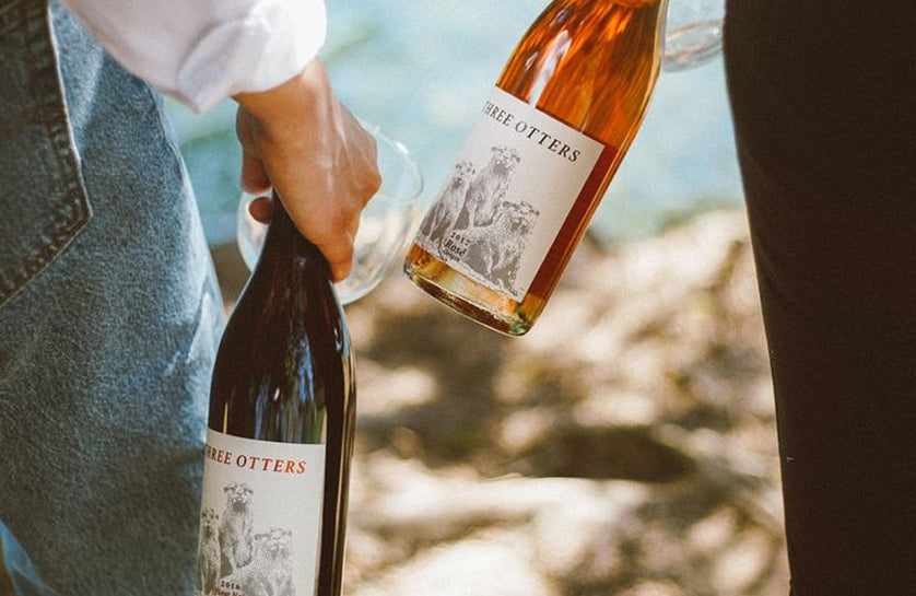 bouteilles de vin Three Otters