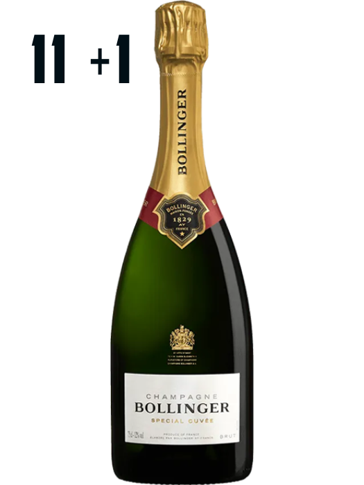 Champagne Bollinger - Special Cuvée =  11 achetées + 1 offerte