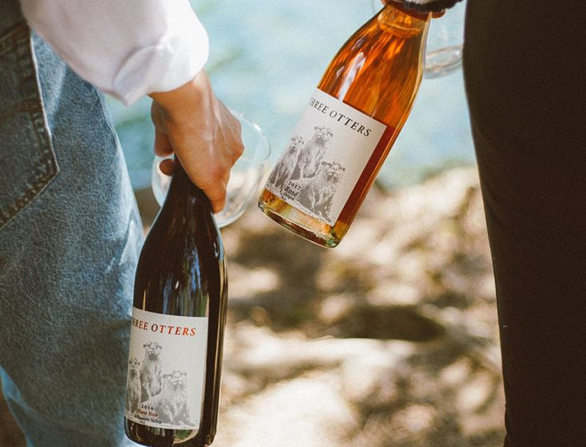 bouteilles de vin Three Otters